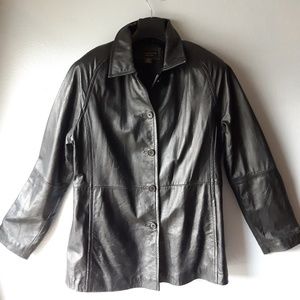 Vintage  Black leather lambskin jacket XL